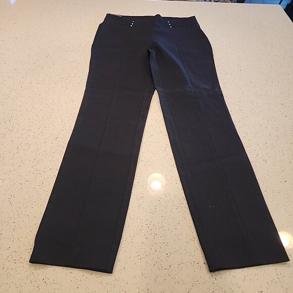 NWT Rafaella Pull On Black Pants 12 Slim Leg Stretch - Picture 1 of 7